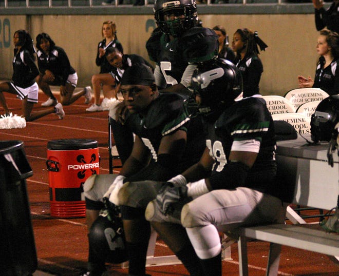 Plaquemine's Davon Godchaux takes a breather in the Class 4A playoffs against Breaux Bridge last season. Godchaux was offered a scholarship by LSU on June 19. 
POST SOUTH PHOTO/Peter Silas Pasqua