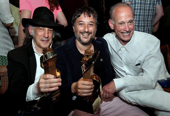 Three of a kind (from left): Ed Lachman and Harmony Korine, major award winners at the 15th annual Provincetown International Film Festival, with John Waters, the Film Fest’s first major award winner.