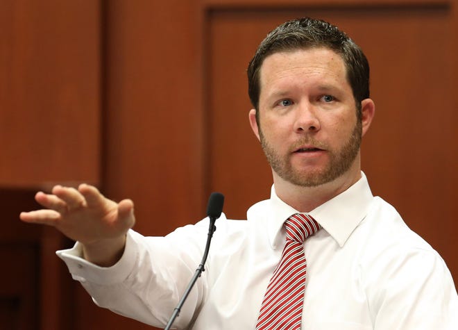 Jonathan Good, a neighbor who witnessed part of the confrontation between George Zimmerman and Trayvon Martin testifies during the 15th day of Zimmerman's trial in Seminole circuit court, in Sanford, Fla., Friday, June 28, 2013. Zimmerman has been charged with second-degree murder for the 2012 shooting death of Trayvon Martin.(AP Photo/Orlando Sentinel, Joe Burbank, Pool)