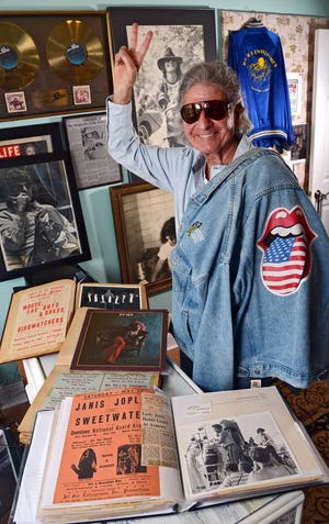 Photos by Bob.Mack@jacksonville.com Music promoter Sidney Drashin and his Jet Set Enterprises Inc. brought Janis Joplin to the National Guard Armory in the 1970s. Drashin posed with some posters from the Joplin concert and a few others he staged there that he keeps in his scrapbooks.