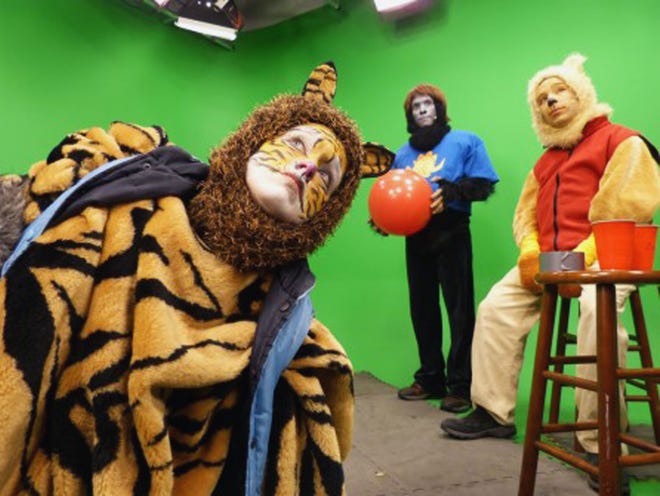 The “Green Screen Adventures” crew in make up on the set while filming Zander Martin's story, "The Gorilla Who Was Picked On." Zander submitted his story in February to a call for submissions of stories about bullying. His show aired June 30.