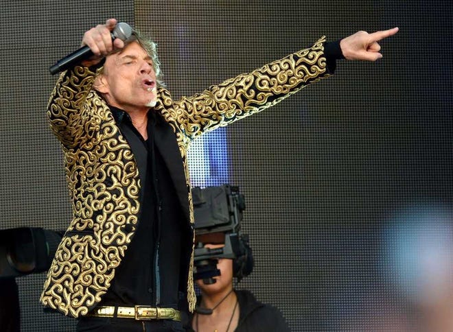 Mick Jagger of Rolling Stones performs at British Summer Time at Hyde Park in London on Saturday, July 6, 2013. (Photo by Jon Furniss/Invision/AP Images)