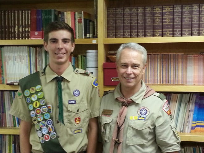 Pictured are Eagle Scout Grant Shuler and Troop 503 Scoutmaster Jeff Stoudt.