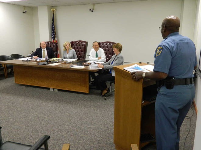 Shawnee County Sheriff Herman Jones on Wednesday explains to the Shawnee County Commission his request for an additional $3 million in his 2014 budget. The money, he said, is critical toward attaining and retaining quality employees.