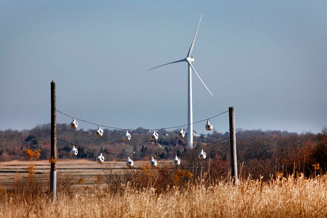 The new wind turbine in Scituate, which began producing power last month, will be dedicated during festivities a week from Sunday.