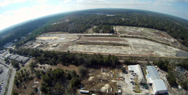 This file photo is an aerial shot looking west of the Cabot/Koppers Superfund site.