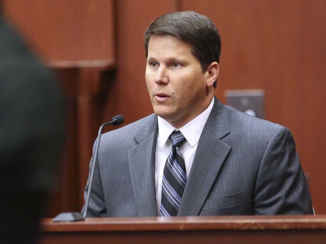 Ben Kruidbos, an IT worker from the state attorney's office, testifies during a hearing for George Zimmerman, in Seminole circuit court, in Sanford, Fla., Thursday, June 6, 2013. A judge denied a defense request to let a handful of witnesses testify confidentialiy during Zimmerman's trial for fatally shooting Trayvon Martin. Zimmerman is pleading not guilty, claiming self-defense. (AP Photo/Orlando Sentinel, Joe Burbank, Pool)