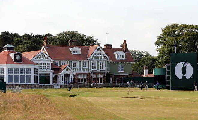 A general view of the clubhouse ahead of the British Open Golf Championship in Muirfield, Scotland. The British Open begins on Thursday.