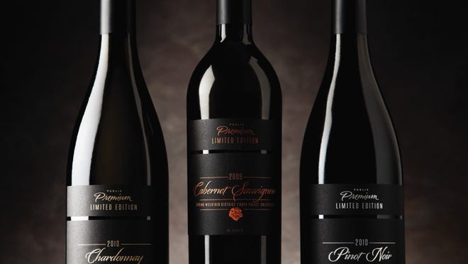 Vino trio from Publix: Available only in selected stores, this Premium Limited Edition wine from California includes chardonnay, cabernet sauvignon and pinot noir. (Photo courtesy of Publix)