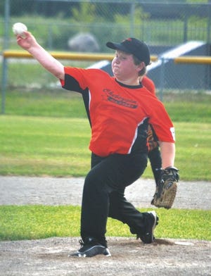 Cheboygan's Drew Stempky throws a pitch during the first inning of Wednesday's District 13 game against Rogers City on Wednesday.