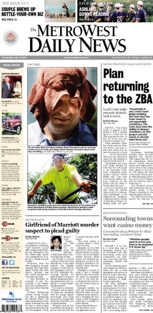 Front page of the MetroWest Daily News for 7/17/13