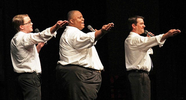 From left, Clay Raines, Antuan Hawkins and Chris Raines will perform together and individually at the Golden Oldies Radio Show Sunday.