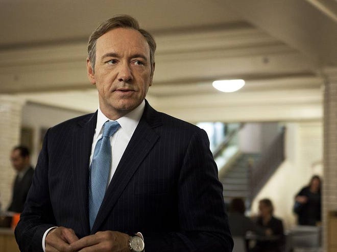 Kevin Spacey stars as congressman Francis Underwood in Netflix’s original series, “House of Cards.” The show made history as the first online series to be nominated for Emmys — nine overall, including best actor for Spacey.