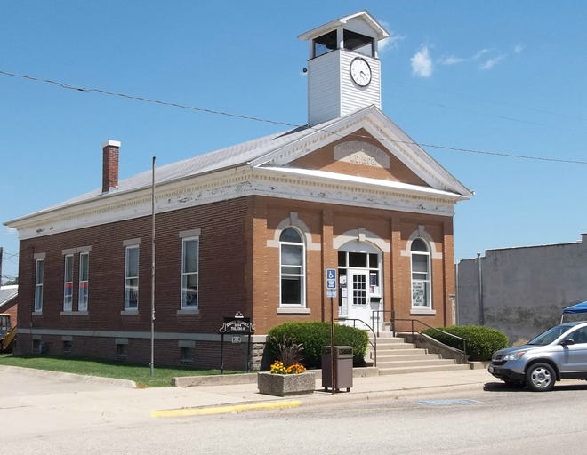 A 3,800-square foot addition to the 105-year-old Tiskilwa Public Library will more than triple its overall size and also make it accessible. The addition will be located east of the building, to the right, and there will be extensive renovations to the original building, including removal of the clock tower.