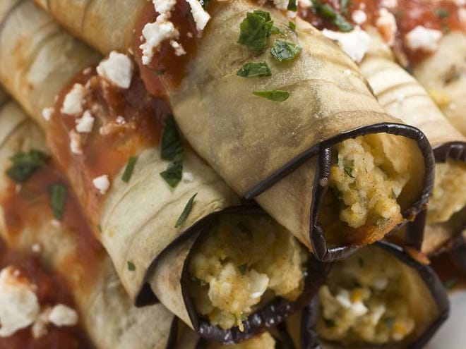 Orange-scented Eggplant and Couscous Rolls can be made ahead for an easy and light summer meal any time of the week.