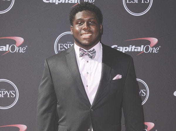 Former Alabama and current Tennessee Titans player Chance Warmack arrives at the ESPY Awards in Los Angeles on July 17. (Jordan Strauss | Invision | Associated Press)