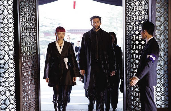 Ben Rothstein/The Associated Press
This publicity image released by 20th Century Fox shows Rila Fukushima, left, and Hugh Jackman in a scene from “The Wolverine.”