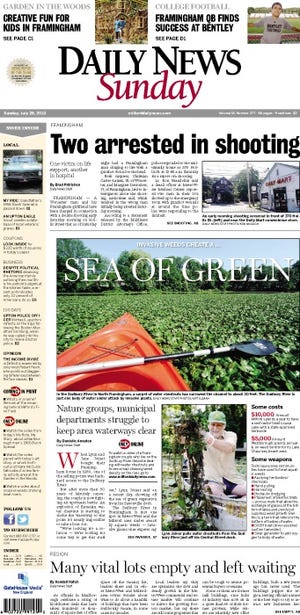 The front page of the Milford Daily News for 7/28/13.