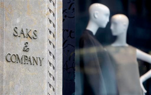 This Aug. 15, 2011, file photo shows Saks & Company in New York. Hudson's Bay, the parent of Lord & Taylor, is purchasing Saks for approximately $2.4 billion. Hudson's Bay will pay $16 per share for Saks, a 5 percent premium over the company's Friday, July 26, 2013 closing price of $15.31. (AP Photo/Seth Wenig, File)
Summary