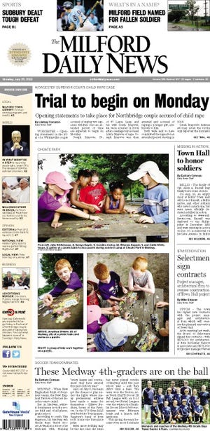 Front page of the Milford Daily News for 7/29/13