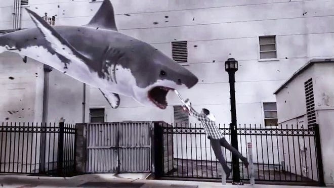 “Sharknado,” which premiered on SyFy in mid-July, hits theaters for a midnight showing.