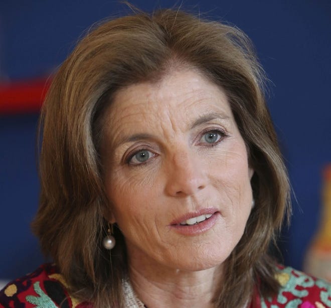 March 26, 2013 FILE photo. Caroline Kennedy speaks during an interview with The Associated Press in New York. AP sources say President Barack Obama is nominating Kennedy as ambassador to Japan. (AP Photo/Mary Altaffer, File)