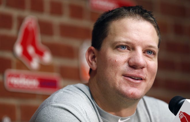 New Boston Red Sox pitcher Jake Peavy speaks during a news conference before a baseball game against the Seattle Mariners in Boston, Thursday, Aug. 1, 2013.