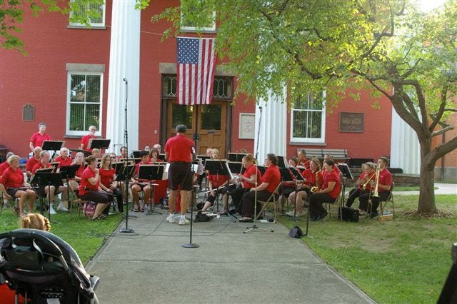 The Penn Yan Community Band performing during a previous Concert on the Courthouse Lawn.