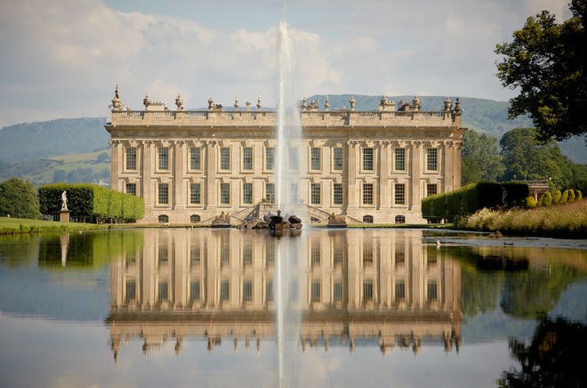 The Chatsworth House in Derbyshire, England. The building is featured in the PBS special “Secrets of Chatworth.”