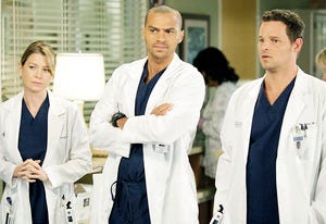Ellen Pompeo, Jesse Williams and Justin Chambers | Photo Credits: Kelsey McNeal/ABC