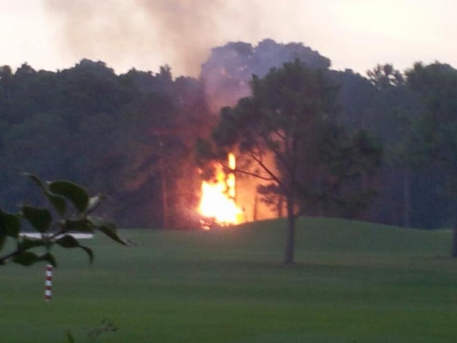 Destin resident Lindsay Cannon captured this photo of the brush fire at Indian Bayou last night.