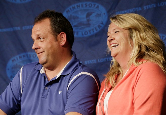 Paul White 
of Ham Lake, Minn., and his girlfriend Kim VanReese were among this week's 
Powerball winners.
AP PHOTO / 
JIM MONE