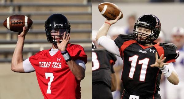 Texas Tech's quarterback battle is down to true freshman Davis Webb and Baker Mayfield.