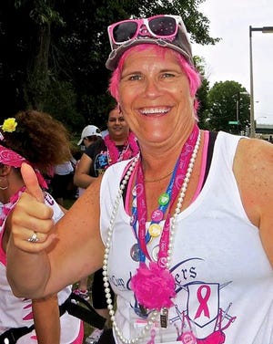 Kathy DiRusso, captain of the Cup Crusaders ~ a/k/a Momma Cup ~ is proud of and credits the dedication of her “pink” warriors stating “I would be nothing without my team.”
