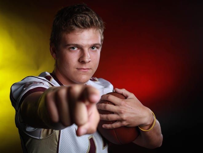 Trey Carr (42) poses for a portrait during the high school media day at The Gainesville Sun on Wednesday, July 24, 2013, in Gainesville, Fla.