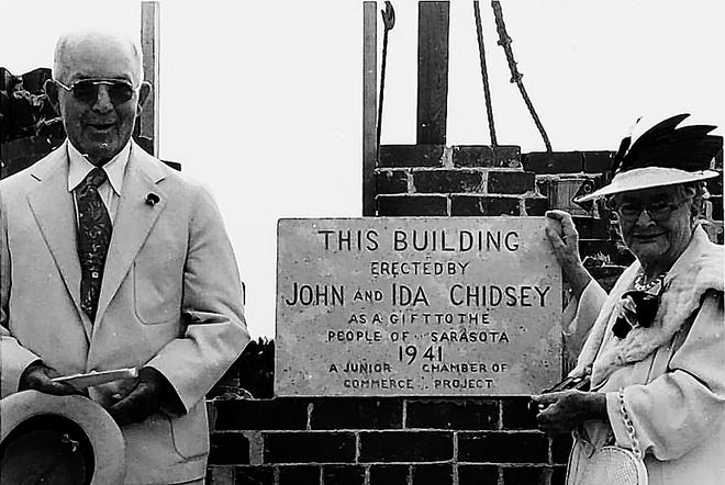 When the cornerstone-laying ceremony for the Chidsey Library, 701 N. Tamiami 
Trail, was held on May 11, 1941, World War II was raging in Europe and the 
news was filled with accounts of Nazi triumphs. PHOTO PROVIDED BY SARASOTA 
COUNTY DEPARTMENT OF HISTORICAL RESOURCES