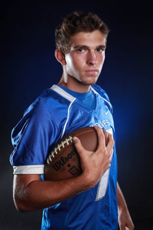 Danny Veilleux (7) poses for a portrait during the high school media day at The Gainesville Sun.
