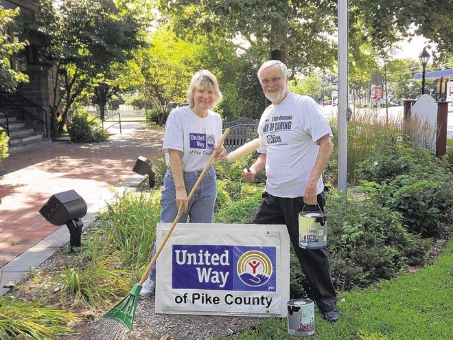 Sue Robbins and Rick Elliott prepare for the United Way of Pike County's 13th annual Day of Caring and 11th annual 9/11 Memorial Blood Drive, planned for Sept. 14.