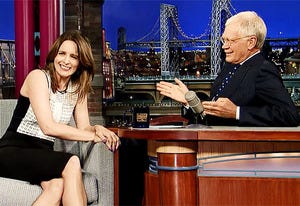 Tina Fey and David Letterman | Photo Credits: CBS