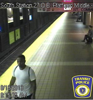 Transit Police say this man indecently assaulted a woman aboard a Red Line train at JFK/UMass Station on Aug. 18