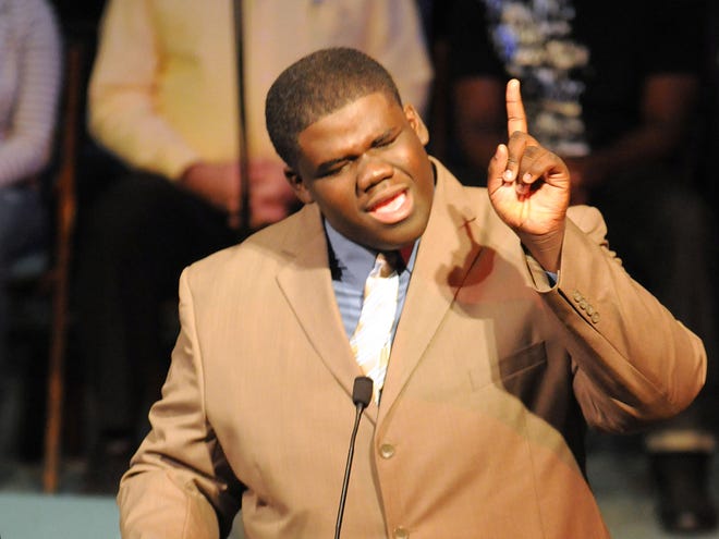 Brendien Mitchell Jr. recites the “I Have a Dream” speech during the Dr. Martin Luther King Jr. 27th annual Commemorative Celebration Ecumenical Service held at the First Assembly of God in Ocala in 2012. Mitchell began delivering dramatic public recitals of King’s speech at age 10.