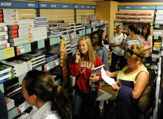 Students fill the bookstore at Athens Technical College during the first day of the fall semester on Monday, Aug. 26, 2013, in Athens, Ga.    (Richard Hamm/Staff) OnlineAthens / Athens Banner-Herald