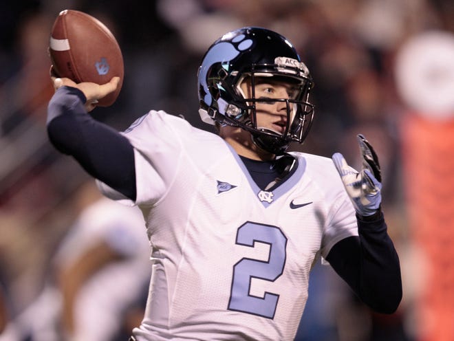 North Carolina's offense will be led by quarterback Bryn Renner, whose 28 touchdown passes last season passed his own school record. Associated Press file photo