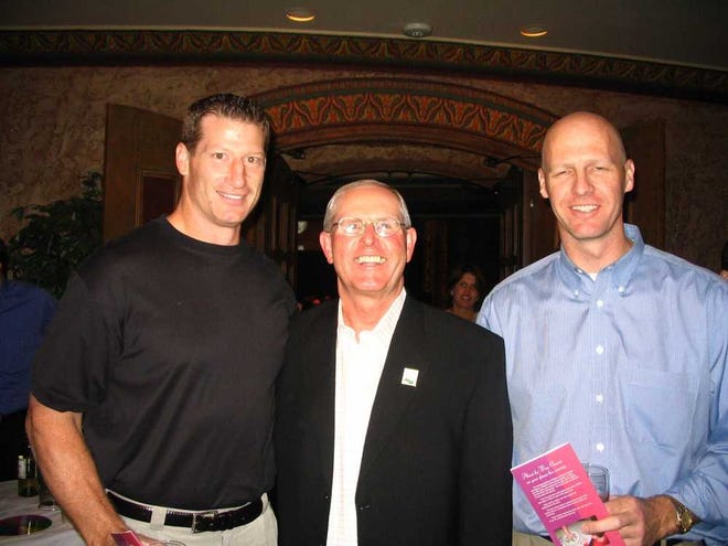 Tom Coughlin (center) got big time support from Don Davey (left) and Todd Philcox.