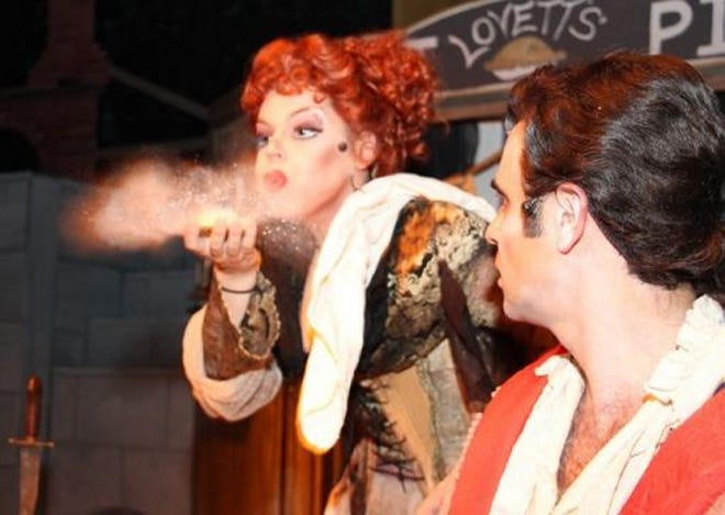 Adam Goodine courtesy photo

Christine Dulong as Mrs Lovett and Tommy Labanaris as Sweeney Todd at The Rep.