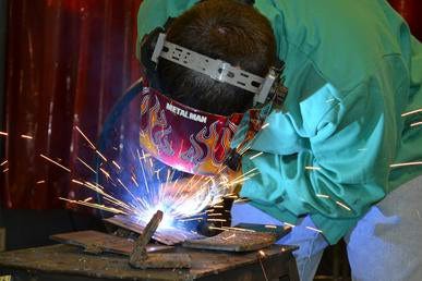 Oneida-Herkimer-Madison BOCES student Zack Thomas, 18, of Sauquoit, on right, gets the mig machine ready to weld a shepherd's hook.

More Content Now Photo/Keshia Clukey