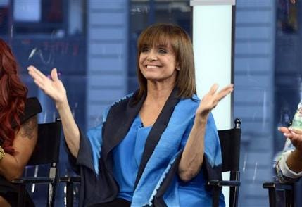 This image released by ABC shows actress Valerie Harper on "Good Morning America," Wednesday, Sept. 4, 2013 in New York after it was announced that she will be one of 12 celebrities competing on "Dancing with the Stars." The celebrity dance competition series premieres on Sept. 16.