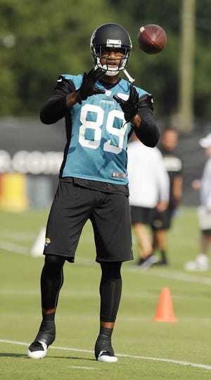 Bob.Self@jacksonville.com A strained calf muscle in his left leg will keep Jaguars tight end Marcedes Lewis on the sidelines this week.