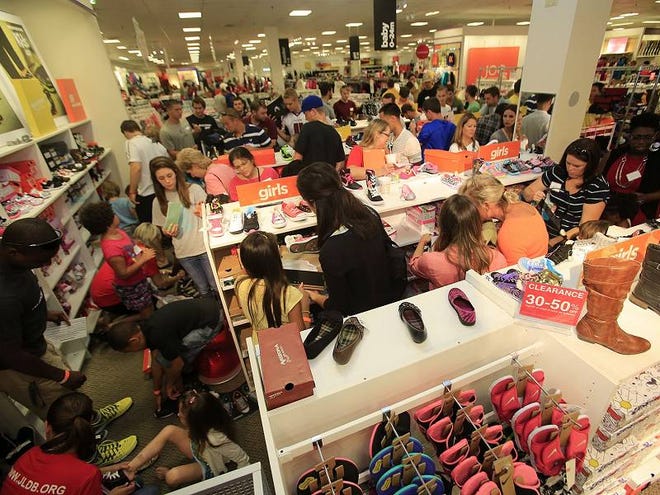 The shoe section was a popular area during the Junior League of Daytona Beach's "Best Foot Forward" event, whichprovided a $150.00 shopping spree for local elementary school students at JC Penney at the Volusia Mall in Daytona Beach on Sunday..