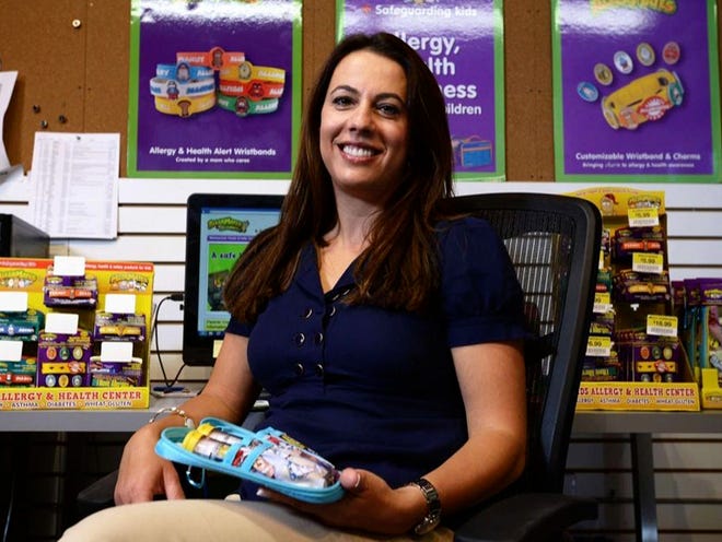 Iris Shamus founded AllerMates, now a multimillion-dollar business, after dealing with her young son's food allergies. "I wanted to figure out a way to not only protect kids, but educate them," Shamus said.
(MICHAEL KARAS | THE RECORD)
